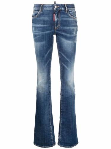 low-rise flared jeans